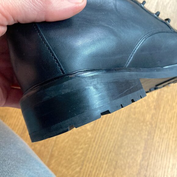 Womens Ralph Lauren Ensley Leather Combat Boots Excellent 11 Black Dr. Martens - Picture 11 of 15